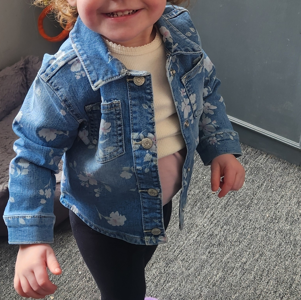 Kids Denim Floral Jacket